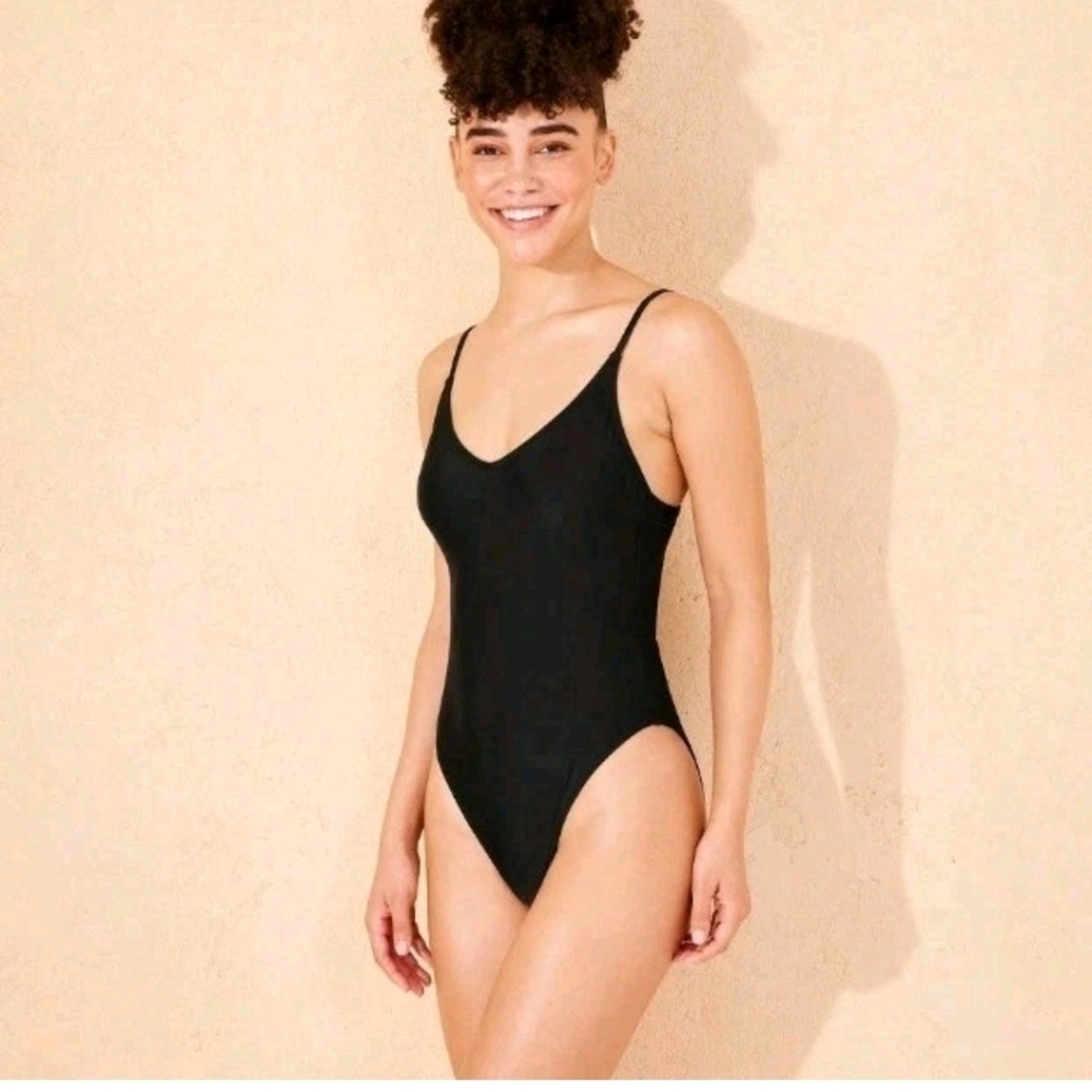 Women's Tie Back Extra High Leg Extra Cheeky 1 Piece Swimsuit Wild Fable M(8-10)
